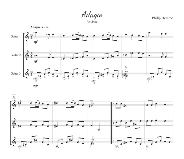 Score of Adagio