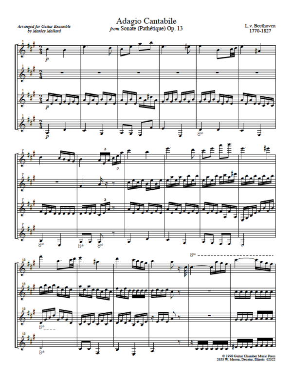 Score of Adagio Cantabile