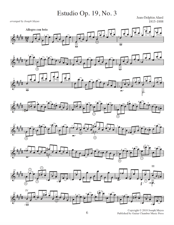 Score of Studio Op. 19 No. 3