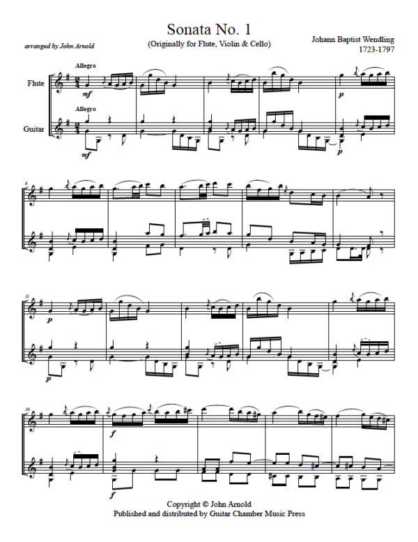 Score of Sonata No. 1