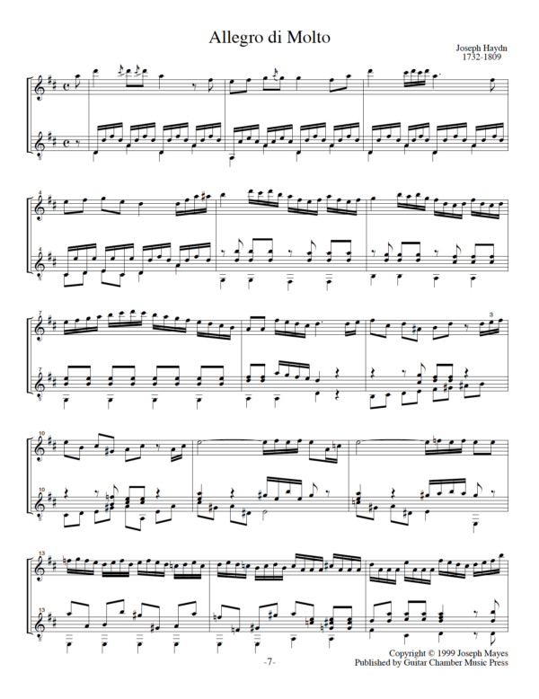 Score of Allegro di Molto