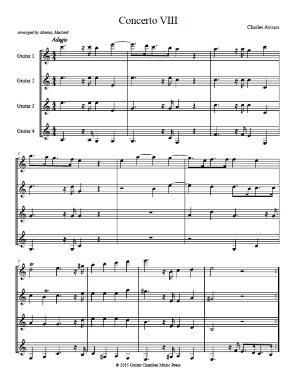 Score of Concerto VIII