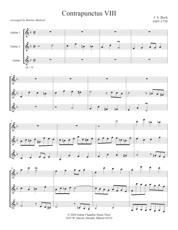 Score of Contrapunctus VIII