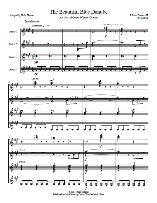 Score of The Beautiful Blue Danube