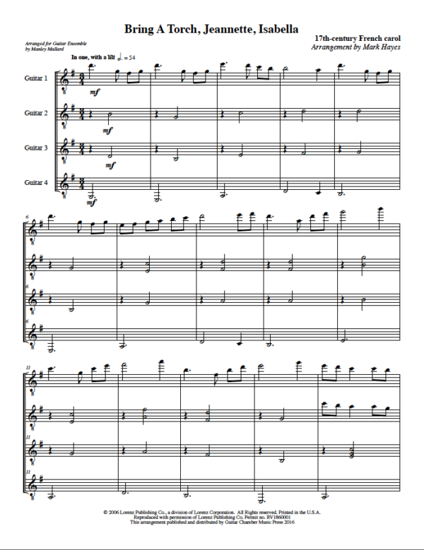 Score of Bring A Torch, Jeannette Isabella