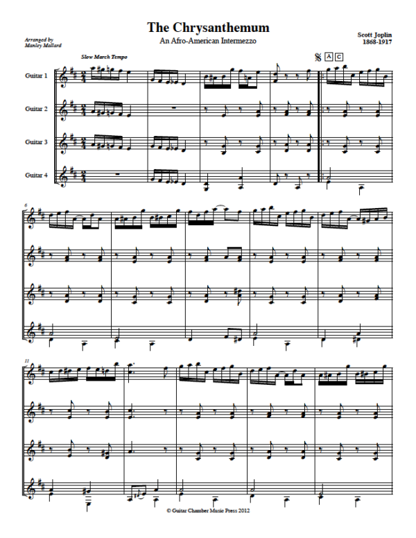 Score of The Chrysanthemum