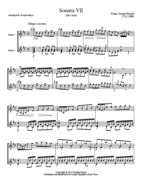 Score of The Clock Sonata VII