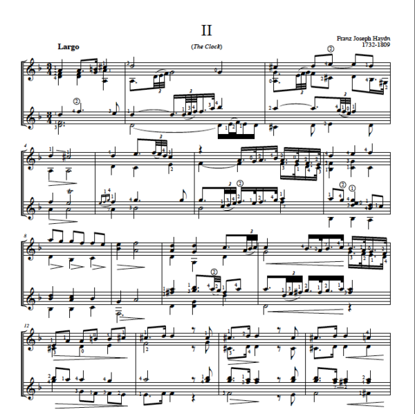 Score of The Clock II