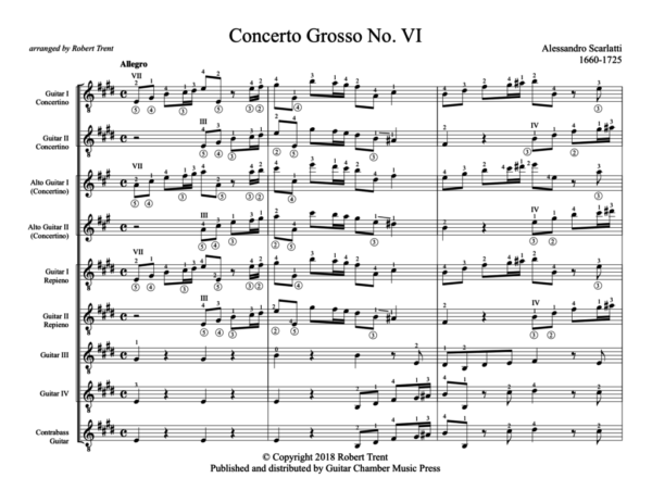 Score of Concerto Grosso No. VI