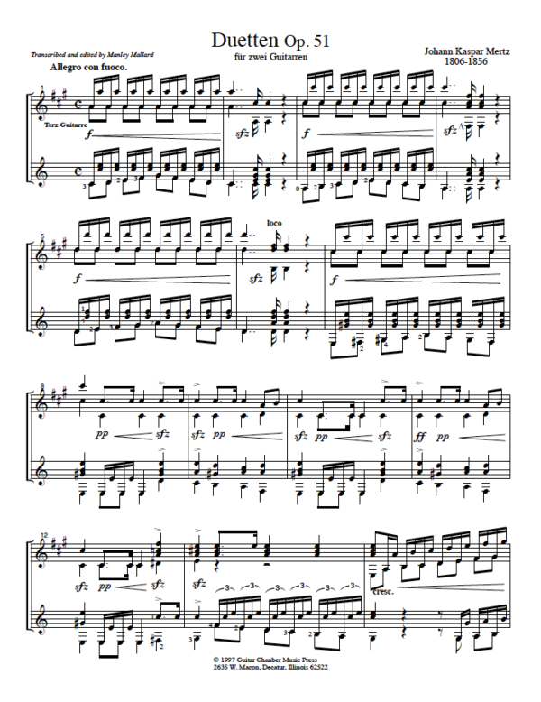Score of Duetten Op. 51