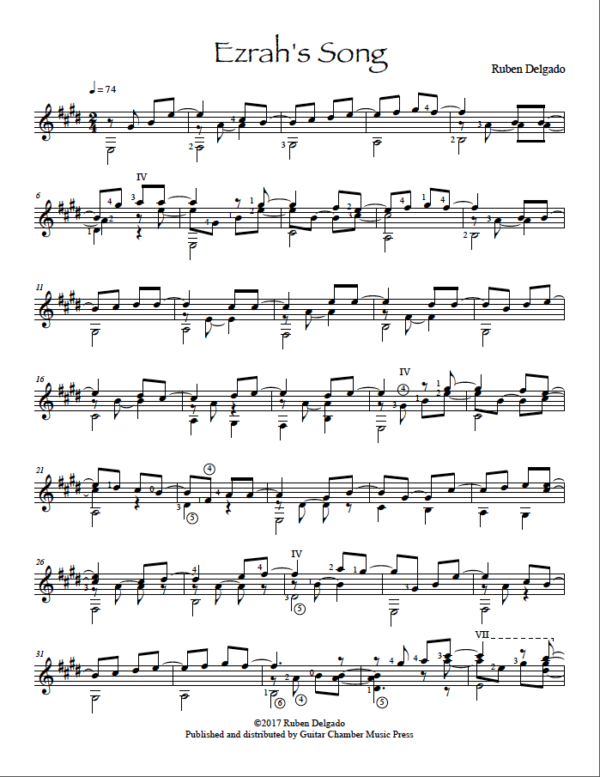 Score of Ezrah's Song