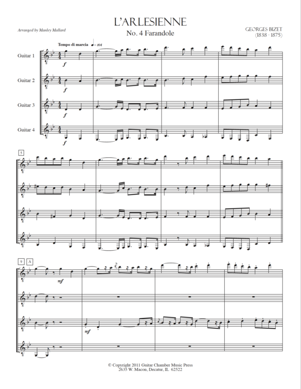 Score of L'Arlesienne