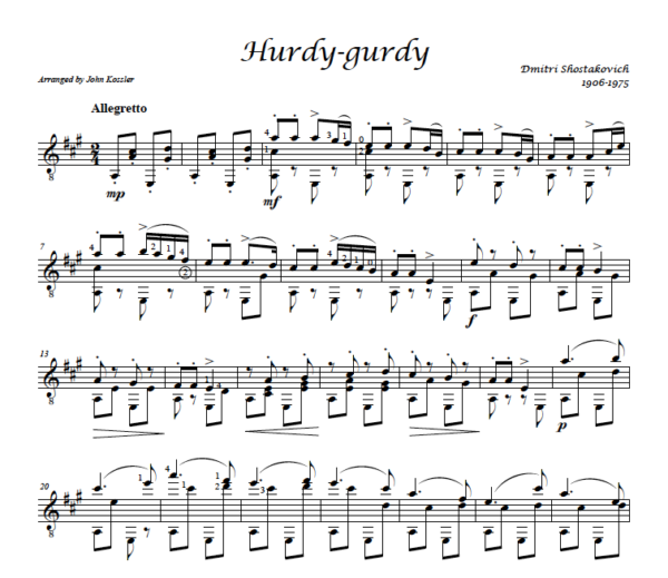 Score of Hurdy-Gurdy