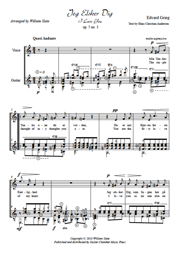 Score of Jeg Elsker Dig