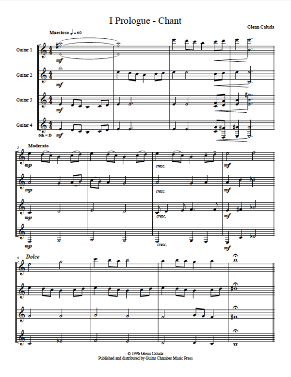 Score of Prologue - Chant