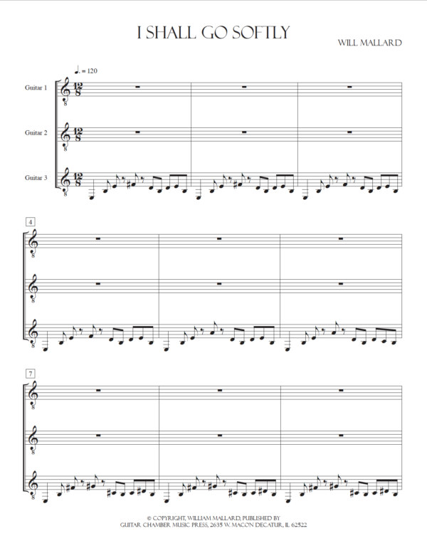 Score of I Shall Go Softly