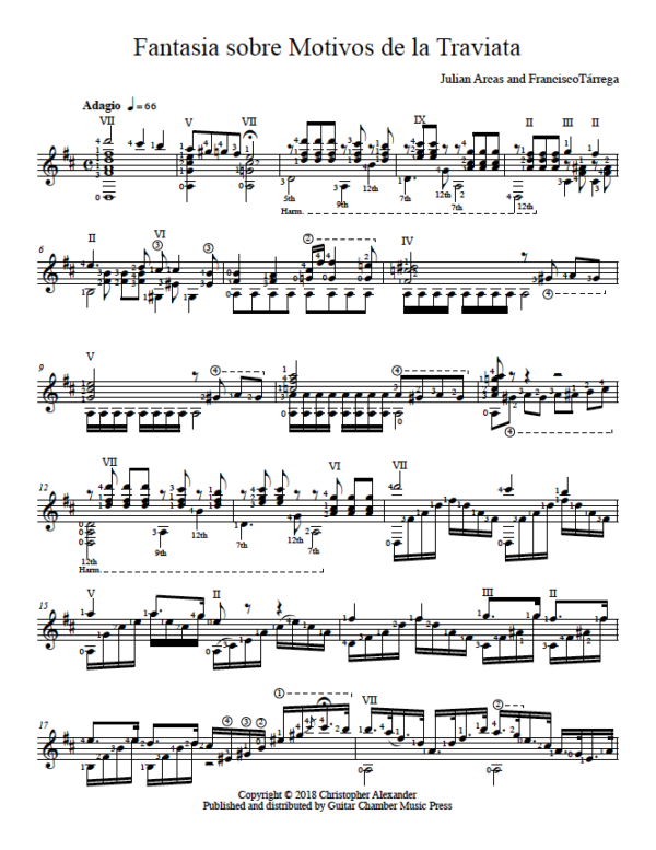 Score of Fantasia Sobre Motivos de la Traviata