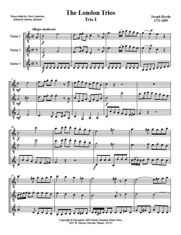 Score of The London Trios