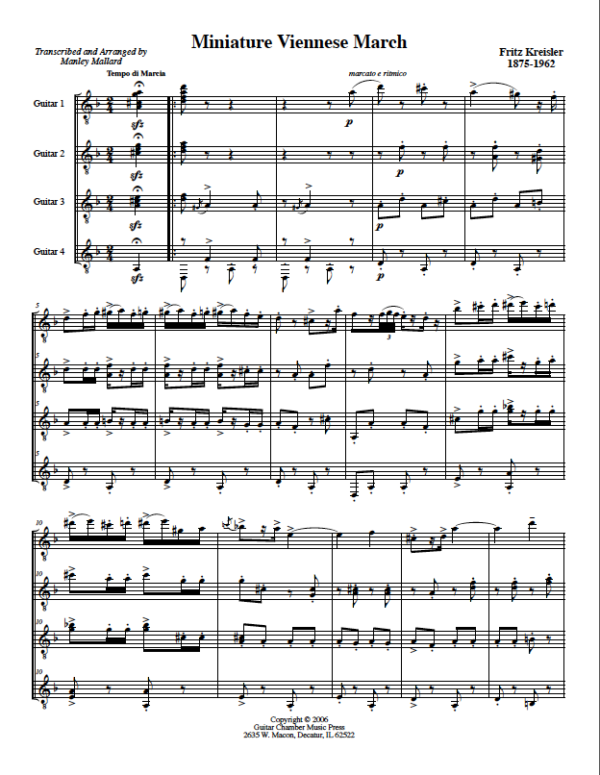 Score of Miniature Viennese March