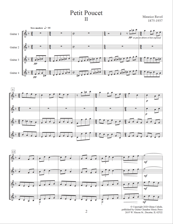 Score of Petit Poucet II