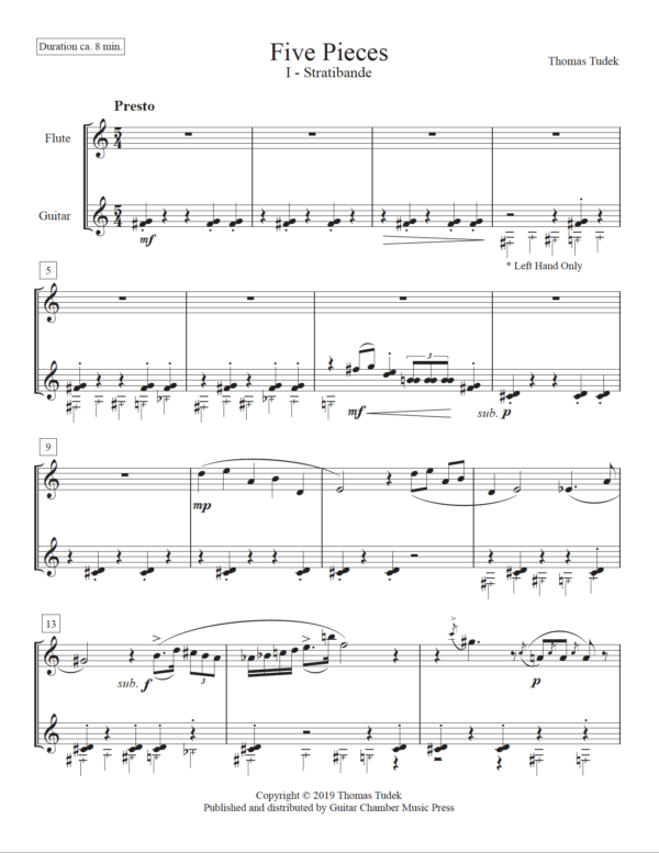 Five Pieces for Flute and Guitar - Image 2