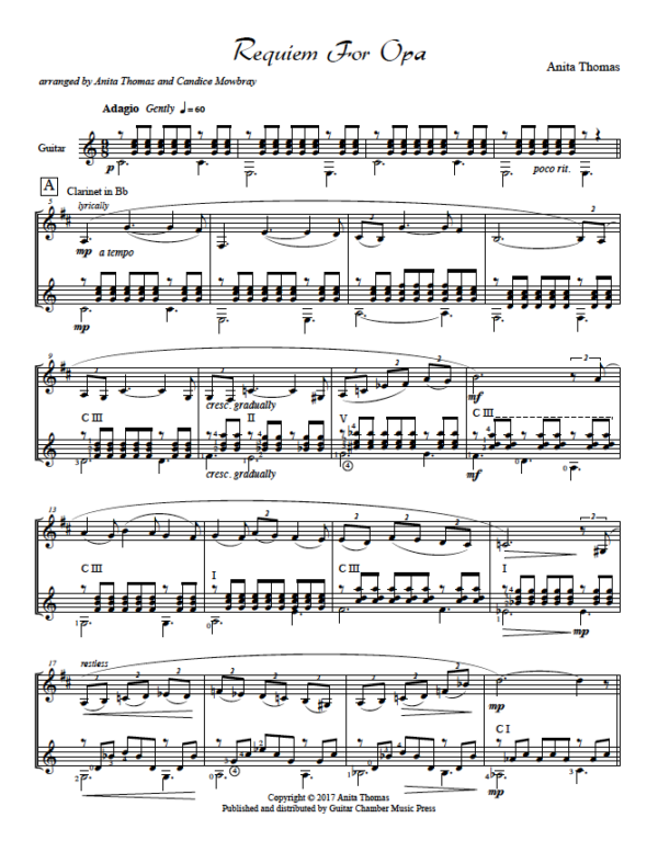 Score of Requiem for Opa