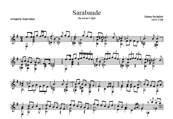 Score of Sarabande