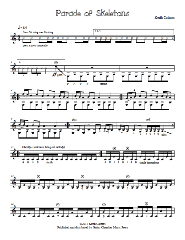 Score of Parade of Skeletons