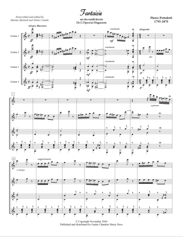 Score of Fantaisie