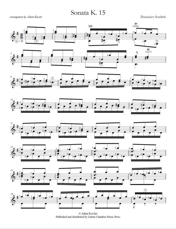 Score of Sonata K. 15