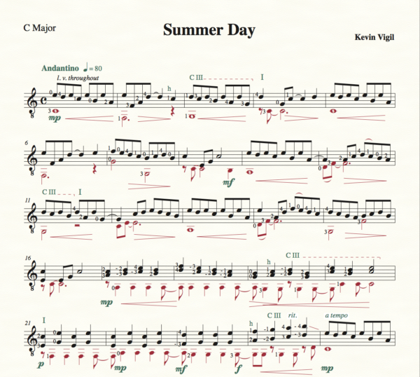 Score of Summer Day