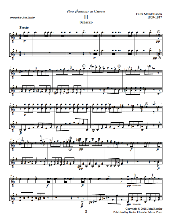 Score of Trois Fantasies ou Caprices II