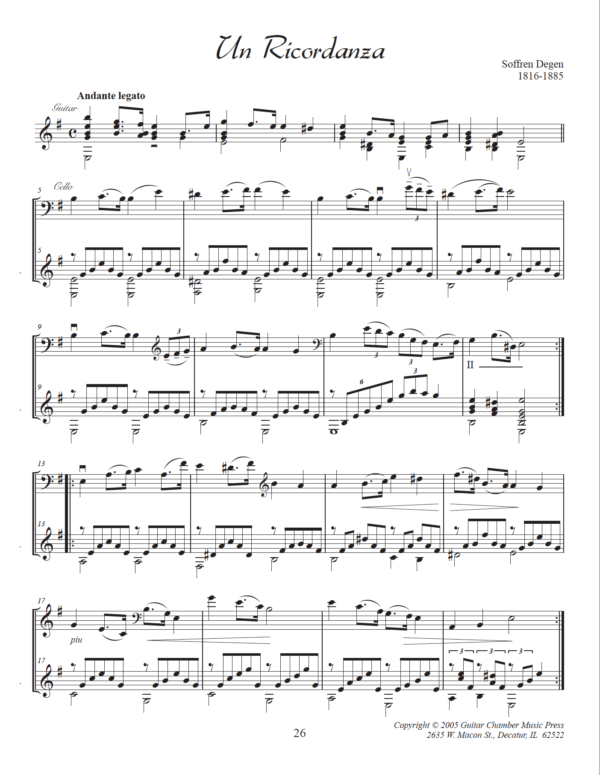 Score of Un Ricordanza