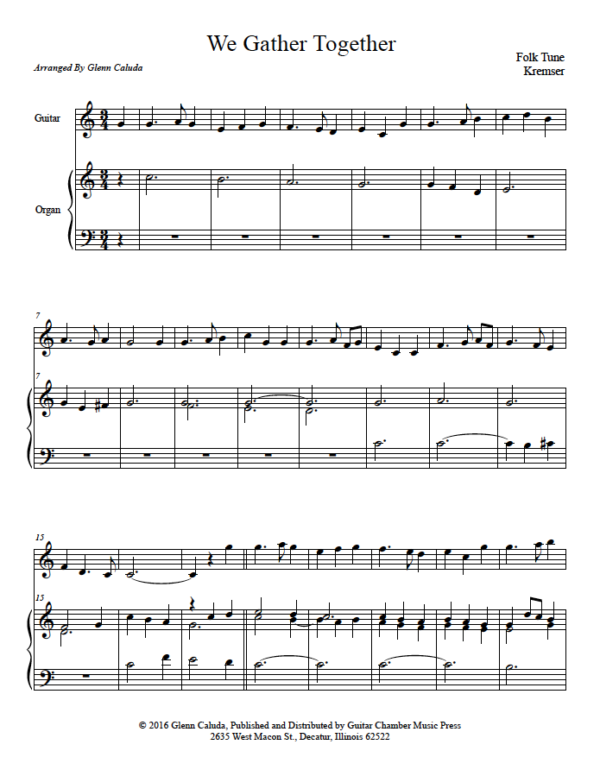 Score of We Gather Together