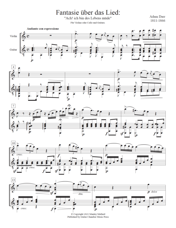 Fantasie über das Lied: "Ach! ich bin des Lebens müde" - Image 2