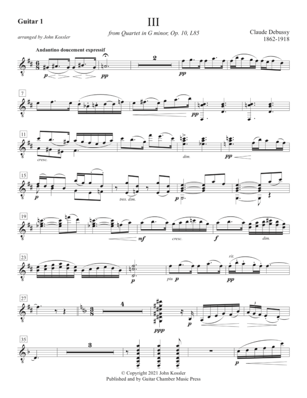 Andantino doucement expressif from Quartet No. 1 in G minor Op. 10 - Image 4