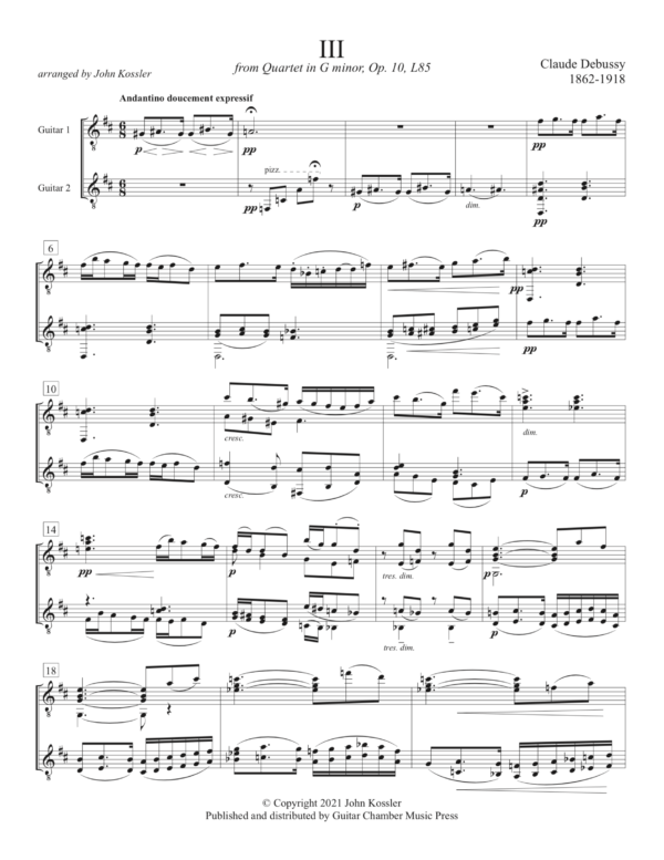 Andantino doucement expressif from Quartet No. 1 in G minor Op. 10 - Image 2