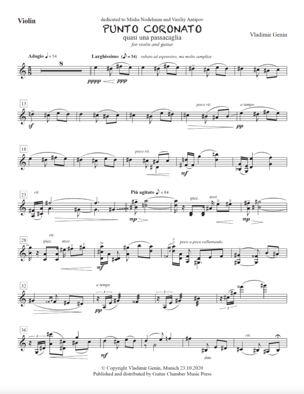 Punto Coronata for Violin and Guitar - Image 4