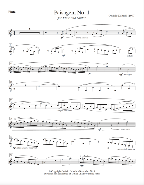 Paisagem No. 1 for Guitar and Flute - Image 3