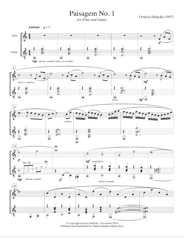 Paisagem No. 1 for Guitar and Flute - Image 2