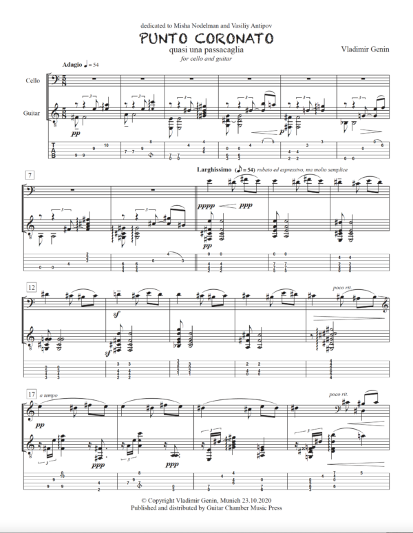 Punto Coronato for Cello and Guitar - Image 3