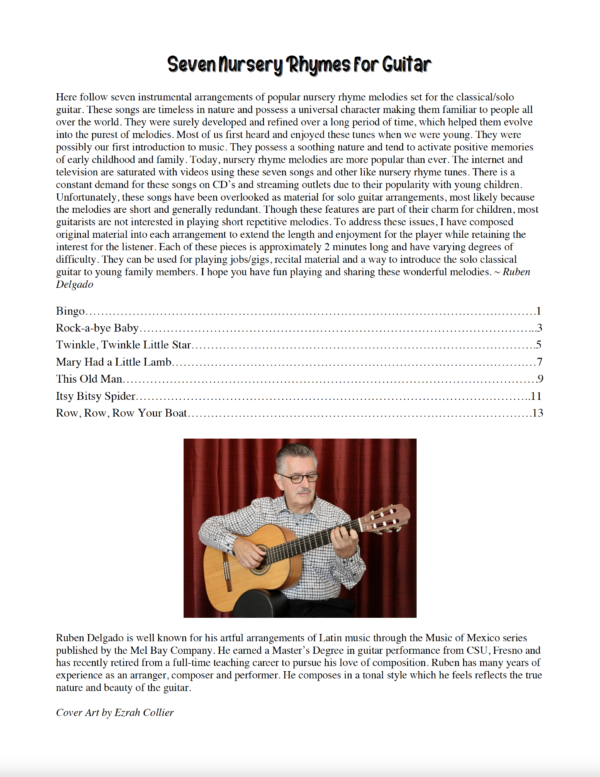 Seven Nursery Rhymes for Guitar - Image 2