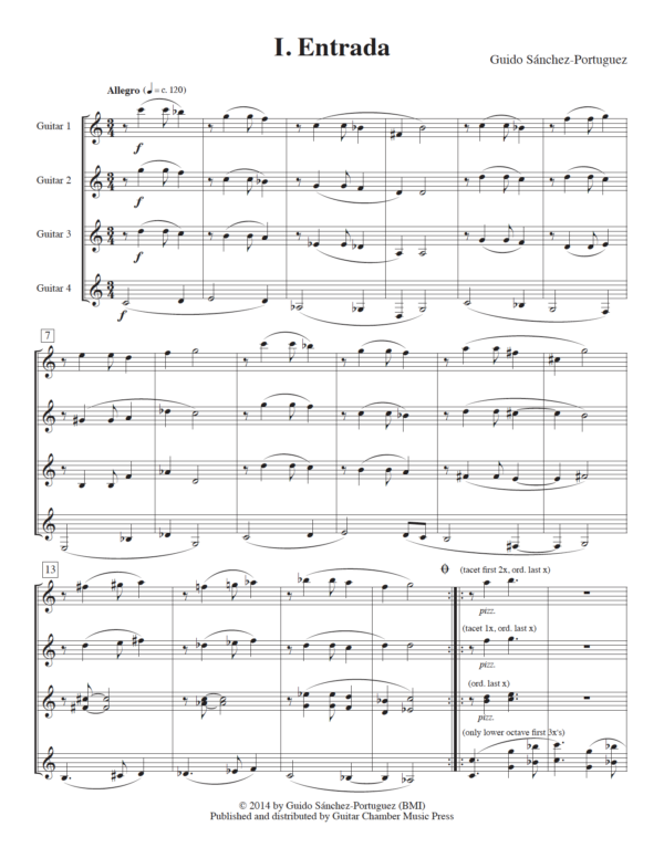 Cuatro Piezas para Cuatro Guitarras - Image 2