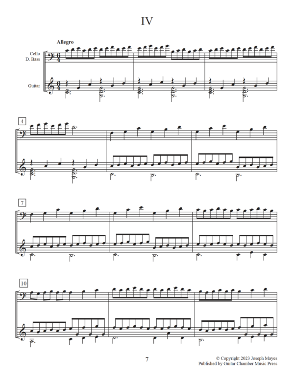 Sonata in C Major for Cello or Bass and Guitar - Image 5