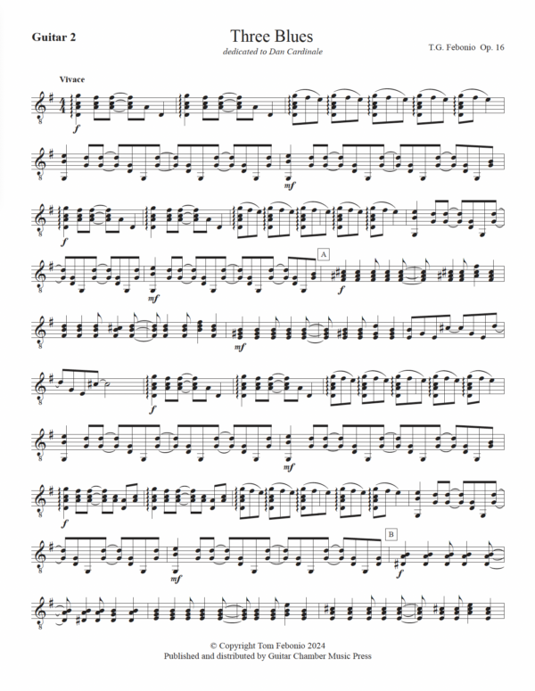 Three Blues for 2 Guitars, Violin, Viola & Bass - Image 7