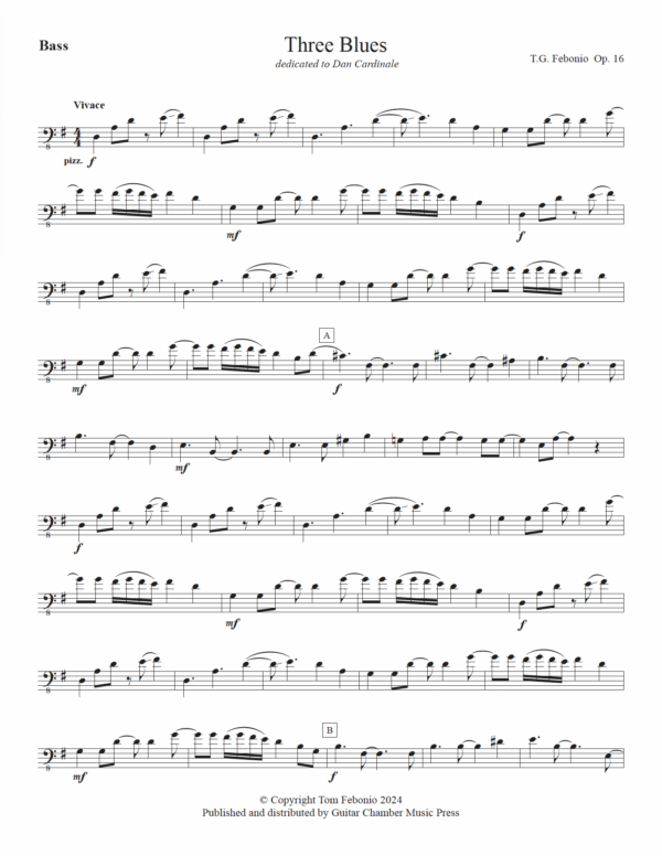 Three Blues for 2 Guitars, Violin, Viola & Bass - Image 8
