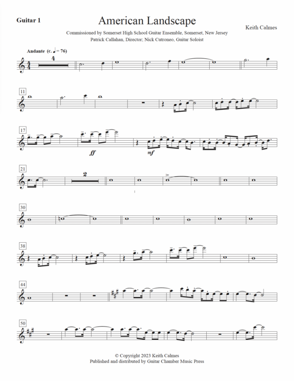 American Landscape for Guitar Ensemble with Soloist - Image 5