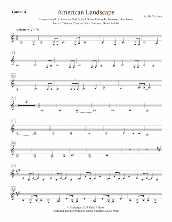 American Landscape for Guitar Ensemble with Soloist - Image 8