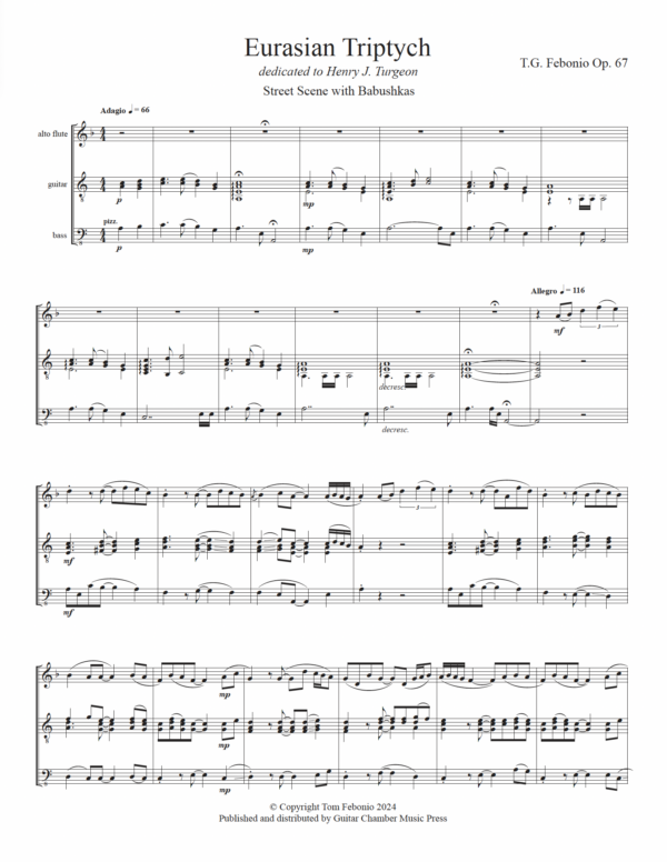 Eurasian Triptych for Alto Flute, Guitar & Bass - Image 3