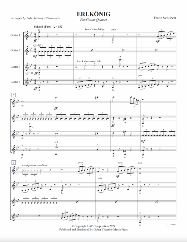 Erlkönig for Guitar Quartet - Image 4